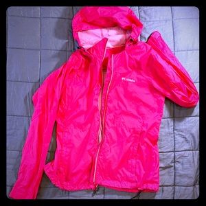 • Columbia Pink Hoodie Windbreaker Jacket •